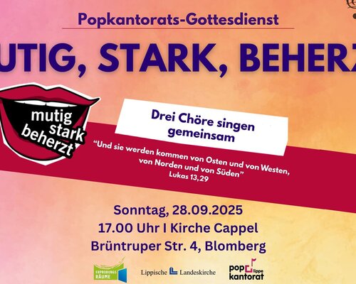 Einladung zum Popkantoratsgottesdienst "MUTIG, STARK, BEHERZT"